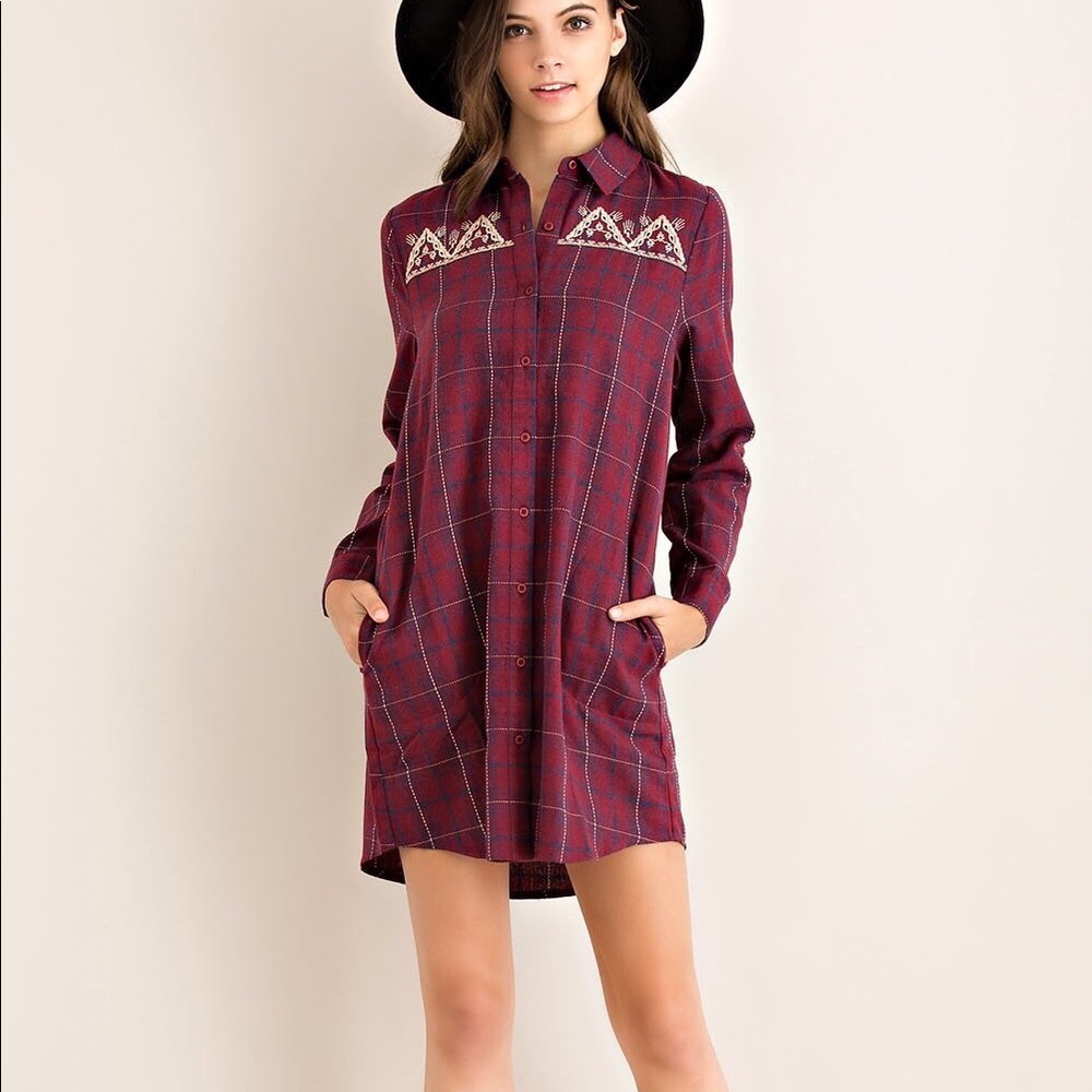 🌟HOST PICK🌟 Entro Plaid Button-Up Dress